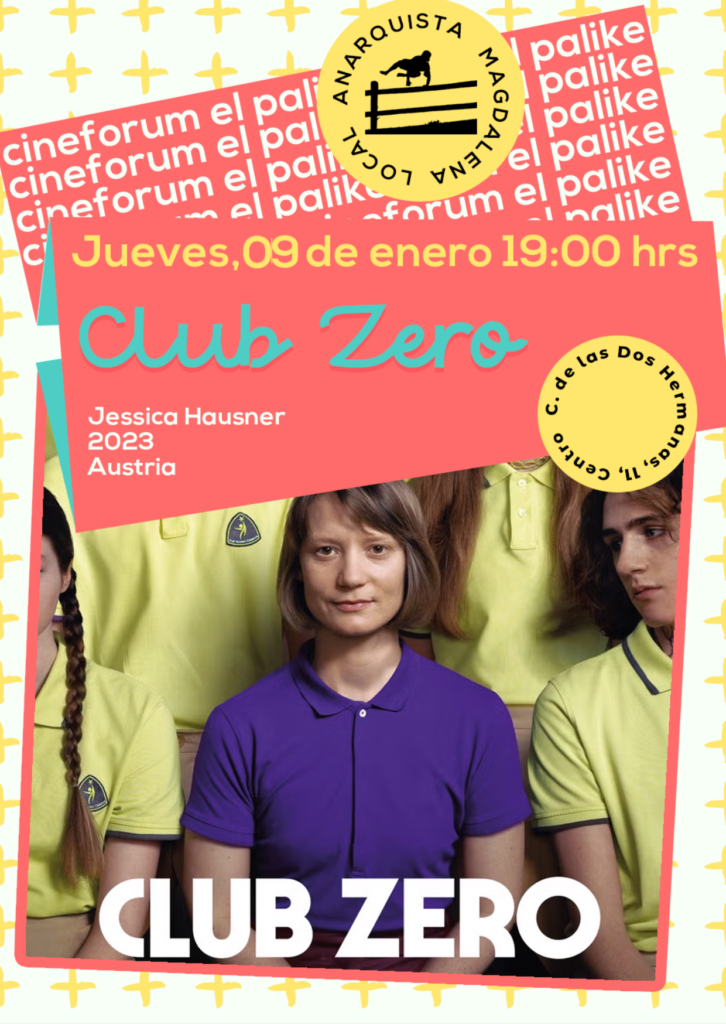 [MAD] Cine forum Palike: Club Zero. Jueves, 9 de enero, 19h